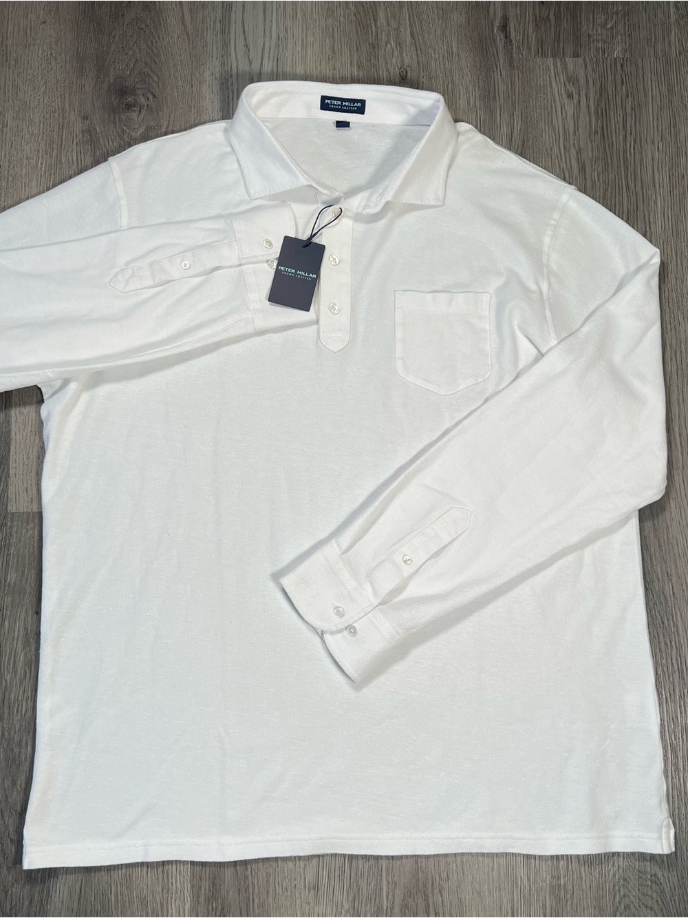 NWT $225 Peter Millar Crown Crafted Croxley Cotton Linen L/S Polo MS25XK33 XL - Picture 2 of 12